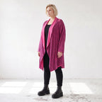 Cardigan aus weichem French Terry mit Stehkragen geradem Schnitt und Seitentaschen