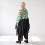 Übergangsjacke in A-Linie mit Zipfelsaum aus Baumwolljersey mit Netzdetails leicht weich