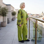 Ballonhose aus weichem Fleece in Olivgrün mit Stretch und elastischem Bund bequem lässig