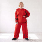 Ballonhose aus weichem Fleece mit elastischem Bund Stretch und Taschenklappen im Winter