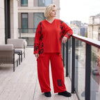 Ballonhose aus weichem Fleece mit elastischem Bund Stretch und Taschenklappen im Winter