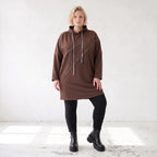 Kuscheliger Fleecehoodie mit Kapuze Tunnelzug Seitentaschen und Stretch in Geradschnitt
