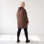 Kuscheliger Fleecehoodie mit Kapuze Tunnelzug Seitentaschen und Stretch in Geradschnitt