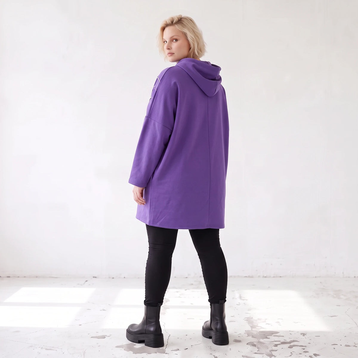 Fleecehoody mit Stretch in gerader Form warm und kuschelig für entspannte Winterlooks