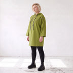 Olivgruener Fleece Hoody mit Stretchkomfort im geraden Schnitt warm und alltagstauglich