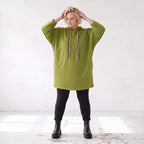 Olivgruener Fleece Hoody mit Stretchkomfort im geraden Schnitt warm und alltagstauglich