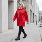 Roter Fleece Hoody in lässiger Passform kuschelig weich warm und bequem für kalte Tage