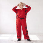 Warme Fleece Ballonhose mit elastischem Bund und Schnürung in legerer Winterform