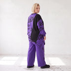Lila Fleecelangarmshirt mit asymmetrischem Schnitt und Zipfelsaum samt Stretchkomfort