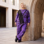 Lila Fleecelangarmshirt mit asymmetrischem Schnitt und Zipfelsaum samt Stretchkomfort