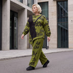 Olivgrünes Fleeceshirt mit asymmetrischem Schnitt und Zipfelsaum weich und wärmend