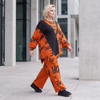 Fleeceshirt in Rost mit asymmetrischem Schnitt Zipfelsaum Stretch warm weich kuschelig