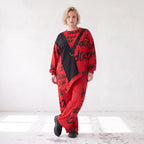 Asymmetrisches Langarmshirt aus weichem Fleece mit Stretch und auffälligem Zipfelsaum
