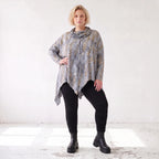 Wintershirt aus Baumwolljersey in A-Linie mit Rollkragen und Tunnelzug kuschelig weich