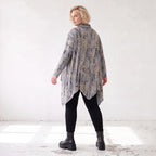 Wintershirt aus Baumwolljersey in A-Linie mit Rollkragen und Tunnelzug kuschelig weich