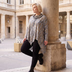 Wintershirt aus Baumwolljersey in A-Linie mit Rollkragen und Tunnelzug kuschelig weich