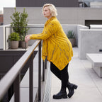 Wintershirt aus weichem Baumwolljersey mit Rollkragen Tunnelzug und Zipfelsaum A-Linie