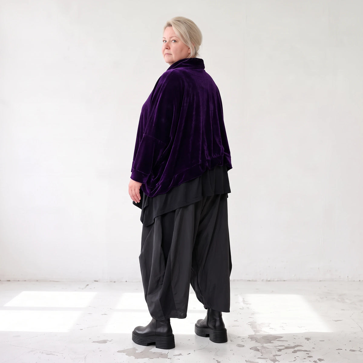 Flauschiger Velour Überwurf mit Rollkragen im kastigen Schnitt kuschelig warm für Winter