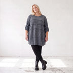 Kuschelig weiches Strickshirt in A-Linie mit Faltennahtmuster und Elasthan winterwarm