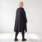 Fließendes A-Linienkleid aus Slinky mit Stretch und Rundhalsausschnitt pflegeleicht
