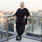 Kuschelige Strickjacke in Glockenform mit Reißverschluss Taschen und Stretchkomfort