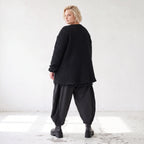 Kuschelige Strickjacke in Glockenform mit Reißverschluss Taschen und Stretchkomfort