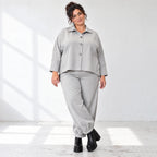 Graue Ballonjeans aus Stretchdenim in lockerer Form für bequemen lässigen Alltagslook