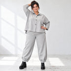 Graue Ballonjeans aus Stretchdenim in lockerer Form für bequemen lässigen Alltagslook