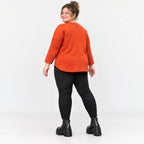 Shirt in Orange aus weichem Stretchjersey mit gerundetem Saum und aufgesetzten Taschen