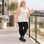 Ärmelloses Basic Top aus weichem Modal mit Stretch in Beige mit seitlichen Schlitzen