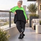 Überwurf in frischem Grün aus weichem Stretchjersey mit gerader Form und Vokuhilalinie