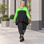 Überwurf in frischem Grün aus weichem Stretchjersey mit gerader Form und Vokuhilalinie