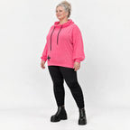 Hoodie in leuchtendem Pink aus weichem Stretchjersey mit Kapuze und gerader Schnittform