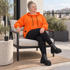 Hoody in leuchtendem Orange aus weichem Stretchjersey mit Kapuze und langen Ärmeln