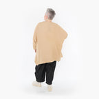  A-Form Bigshirt von AKH Fashion aus Baumwolle, 1110.02307, Beige, Ausgefallen, Zeitlos