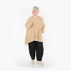  A-Form Bigshirt von AKH Fashion aus Baumwolle, 1110.02307, Beige, Ausgefallen, Zeitlos