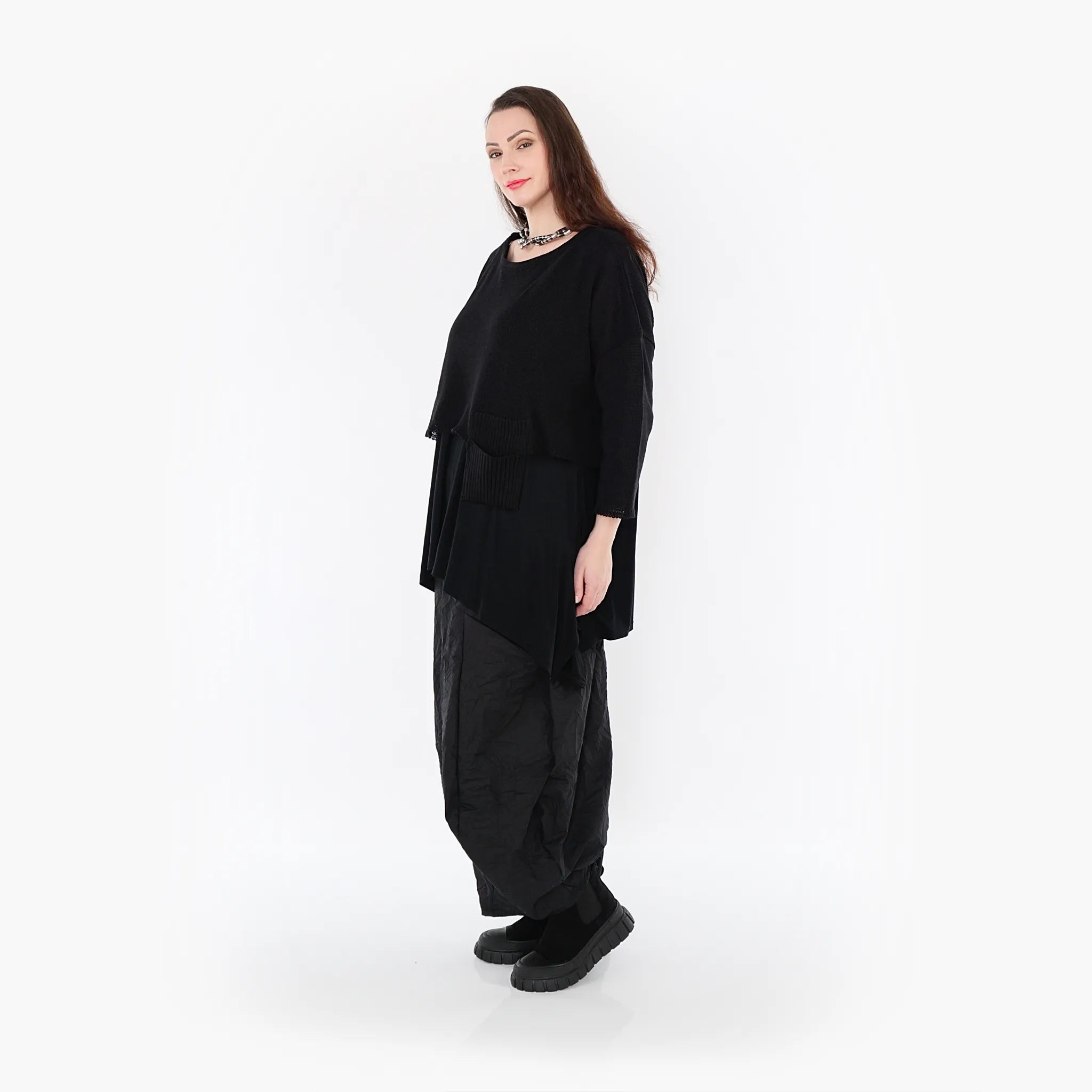  AKH Fashion Überwurf in kastiger Form, aus Baumwolle, 1110.02430, Schwarz, Schick, Modern