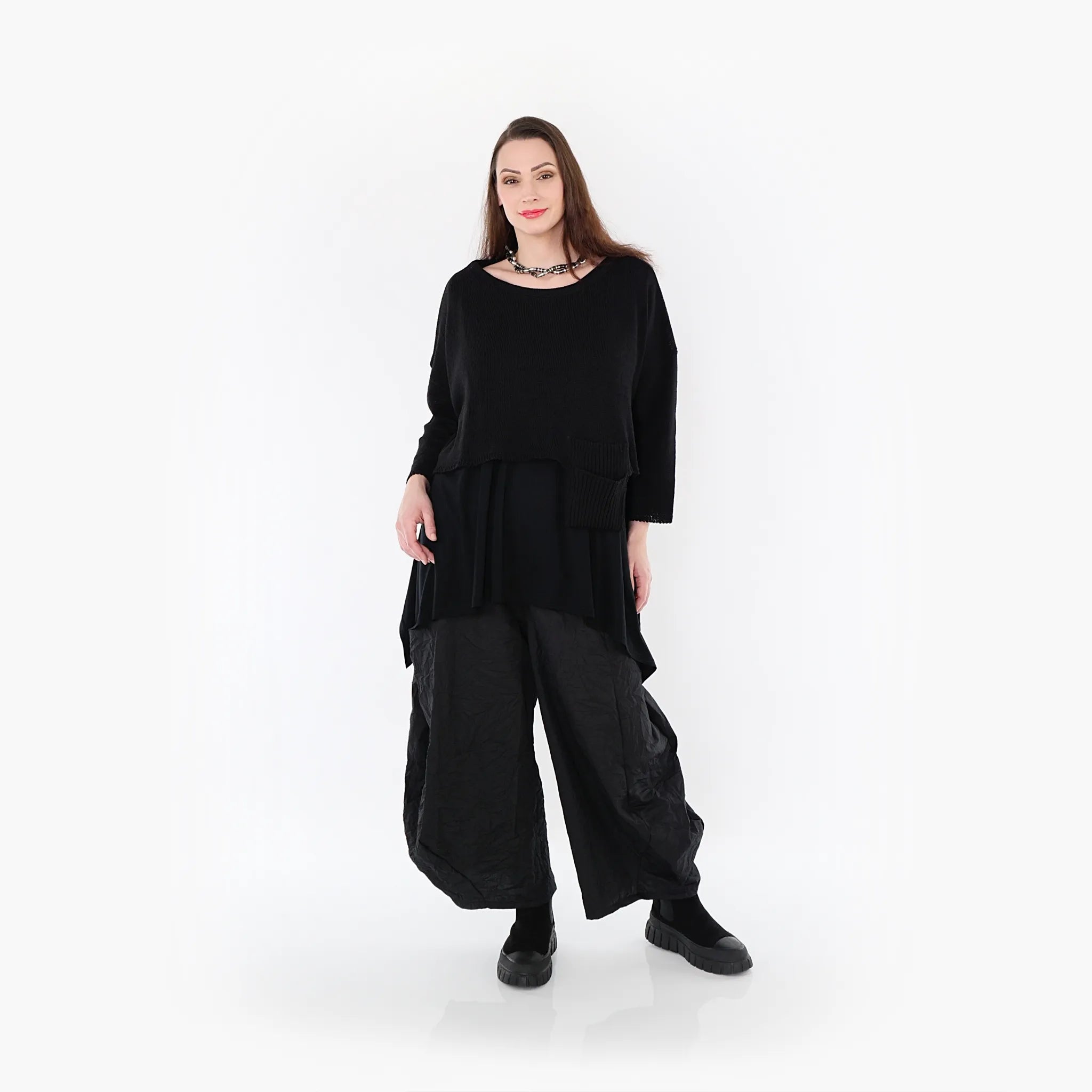  AKH Fashion Überwurf in kastiger Form, aus Baumwolle, 1110.02430, Schwarz, Schick, Modern