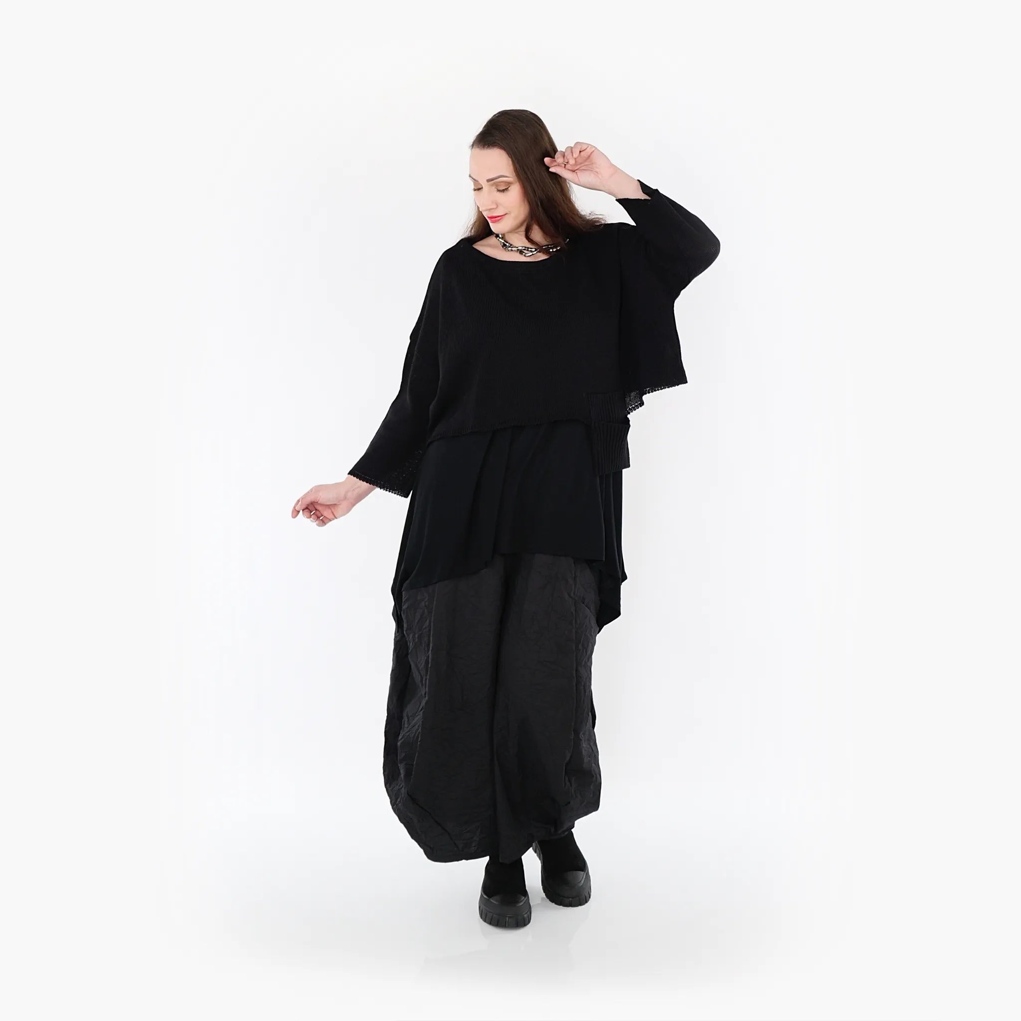  AKH Fashion Überwurf in kastiger Form, aus Baumwolle, 1110.02430, Schwarz, Schick, Modern