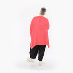  A-Form Bigshirt von AKH Fashion aus Baumwolle, 1110.02307, KorallRot, Ausgefallen, Zeitlos