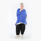  A-Form Bigshirt von AKH Fashion aus Baumwolle, 1110.02307, Royalblau, Ausgefallen, Zeitlos