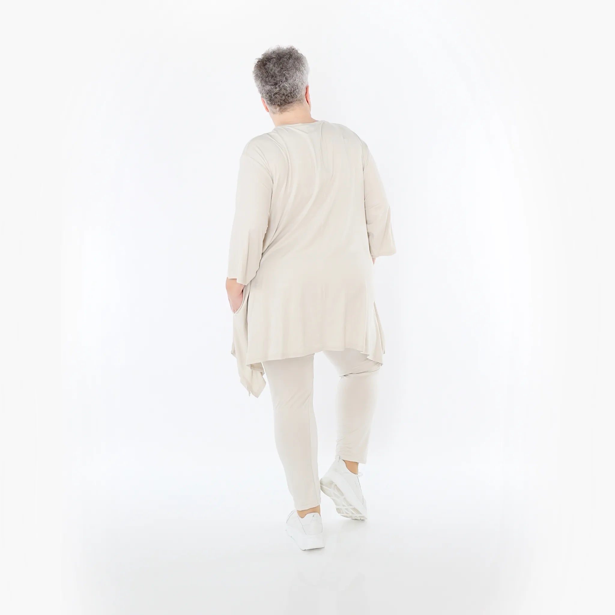 A-Form Bigshirt von AKH Fashion aus Viskose, 1233.01019, Beige, Ausgefallen, Zeitlos, Schick