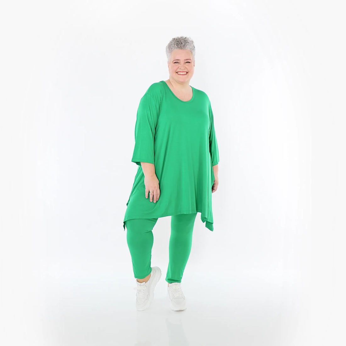  A-Form Bigshirt von AKH Fashion aus Viskose, 1233.01019, Grün, Ausgefallen, Zeitlos, Schick