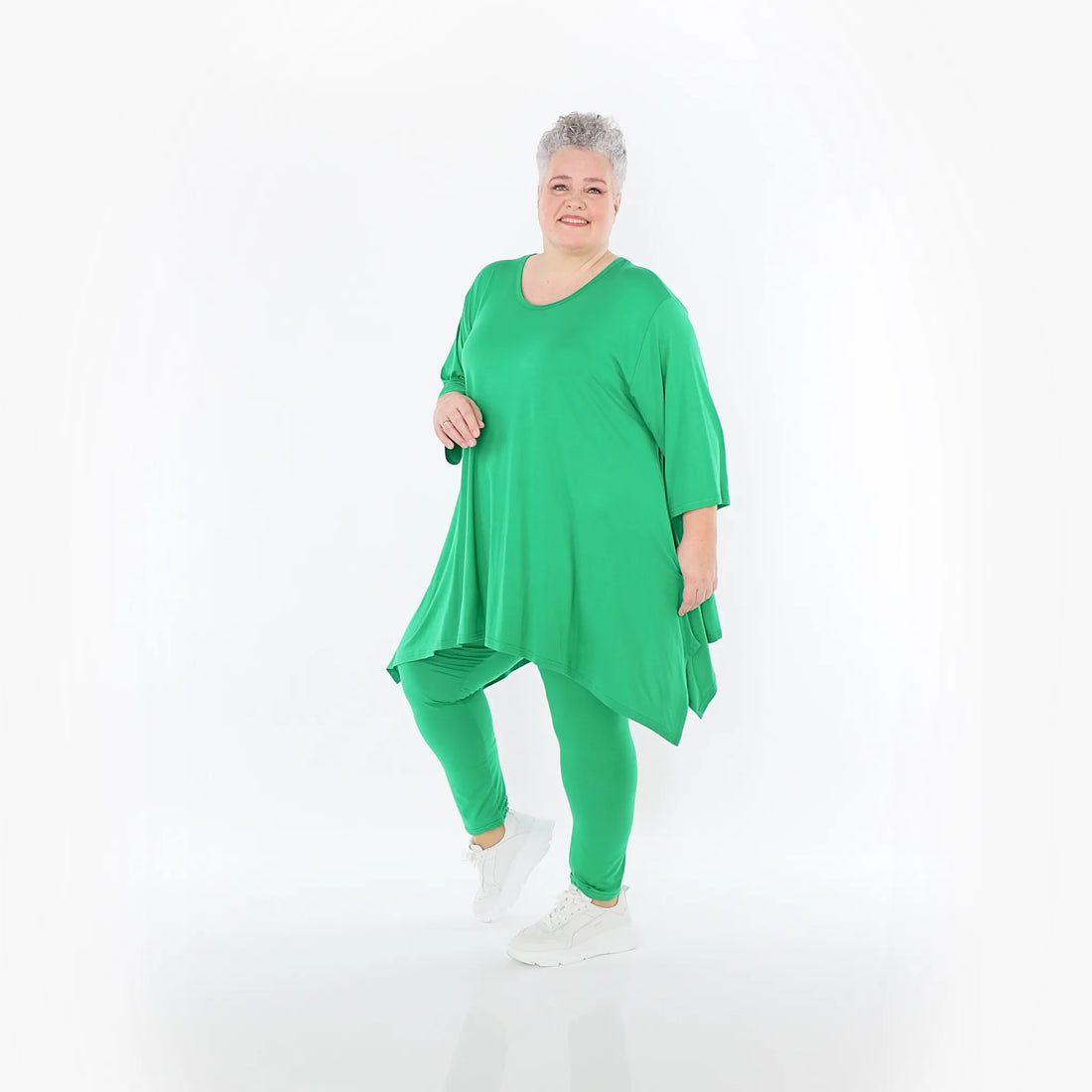  A-Form Bigshirt von AKH Fashion aus Viskose, 1233.01019, Grün, Ausgefallen, Zeitlos, Schick