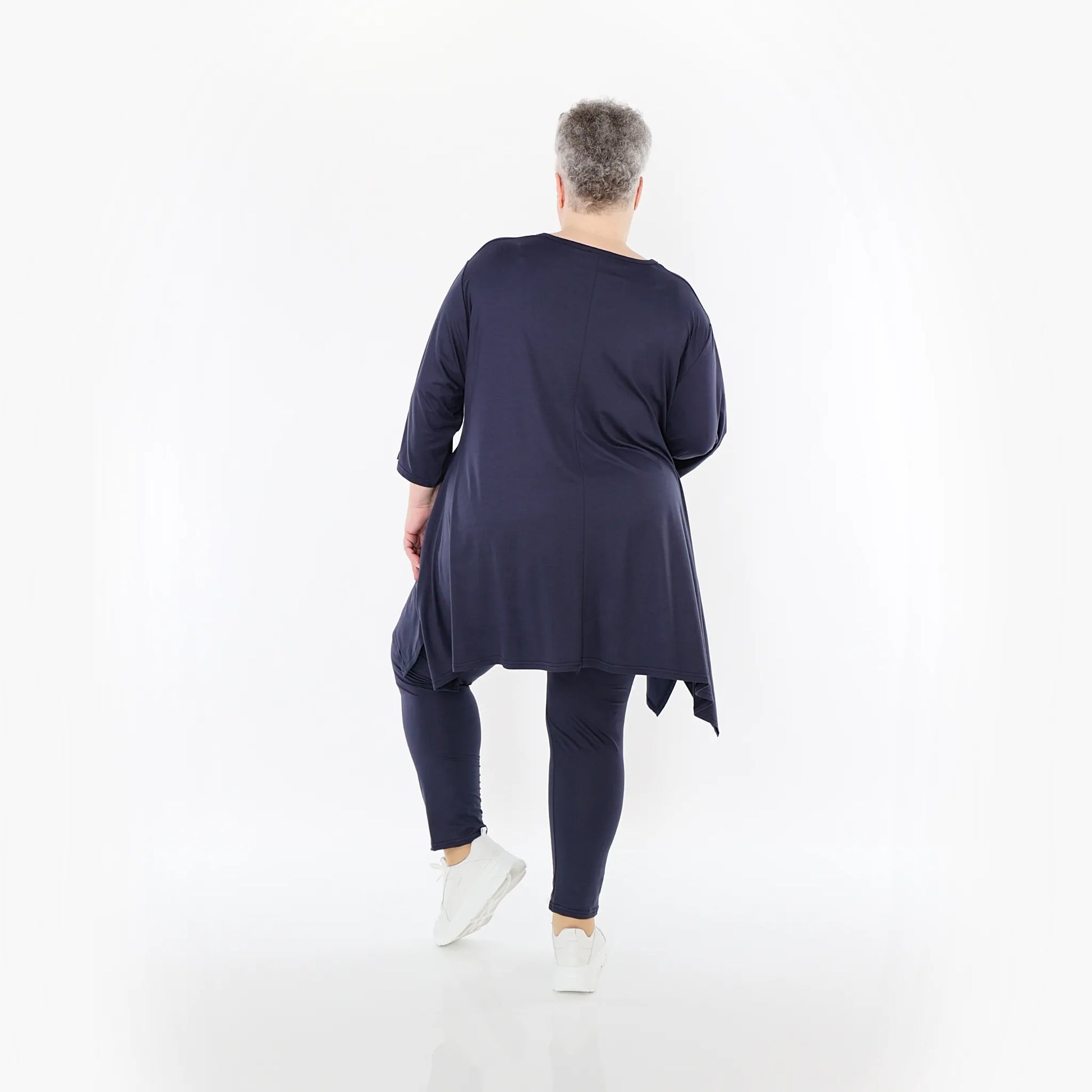  A-Form Bigshirt von AKH Fashion aus Viskose, 1233.01019, Marine, Ausgefallen, Zeitlos, Schick