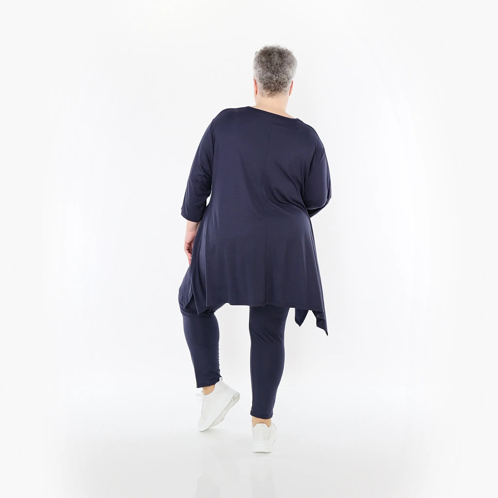  A-Form Bigshirt von AKH Fashion aus Viskose, 1233.01019, Marine, Ausgefallen, Zeitlos, Schick