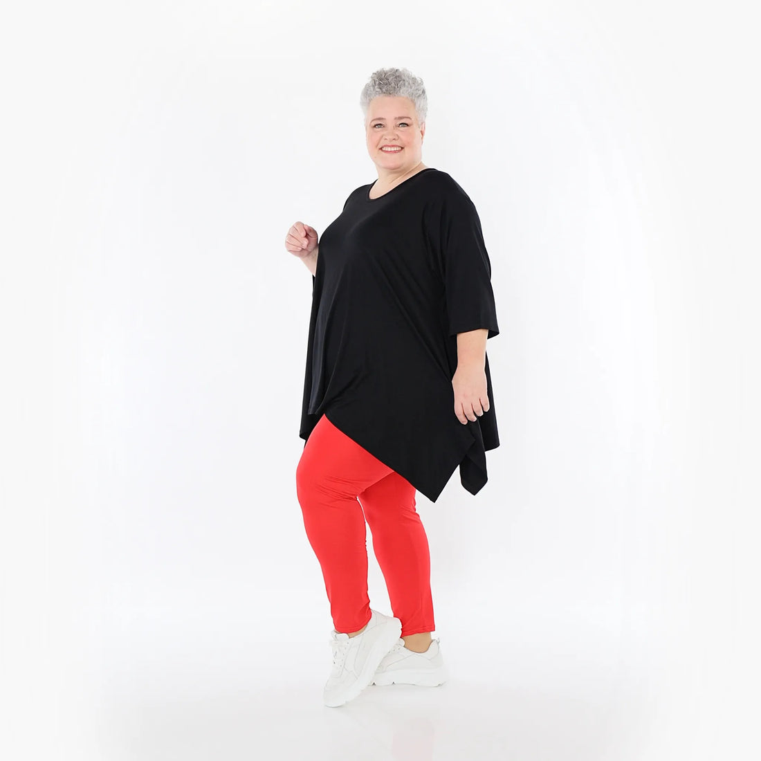  A-Form Bigshirt von AKH Fashion aus Viskose, 1233.01019, Schwarz, Ausgefallen, Zeitlos