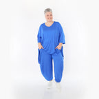  A-Form Bigshirt von AKH Fashion aus Viskose, 1233.01019, Royalblau, Ausgefallen, Zeitlos