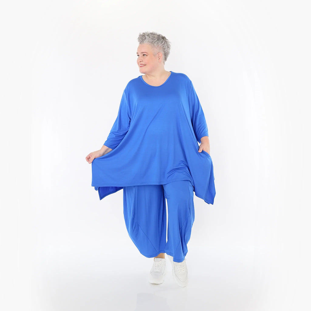  A-Form Bigshirt von AKH Fashion aus Viskose, 1233.01019, Royalblau, Ausgefallen, Zeitlos