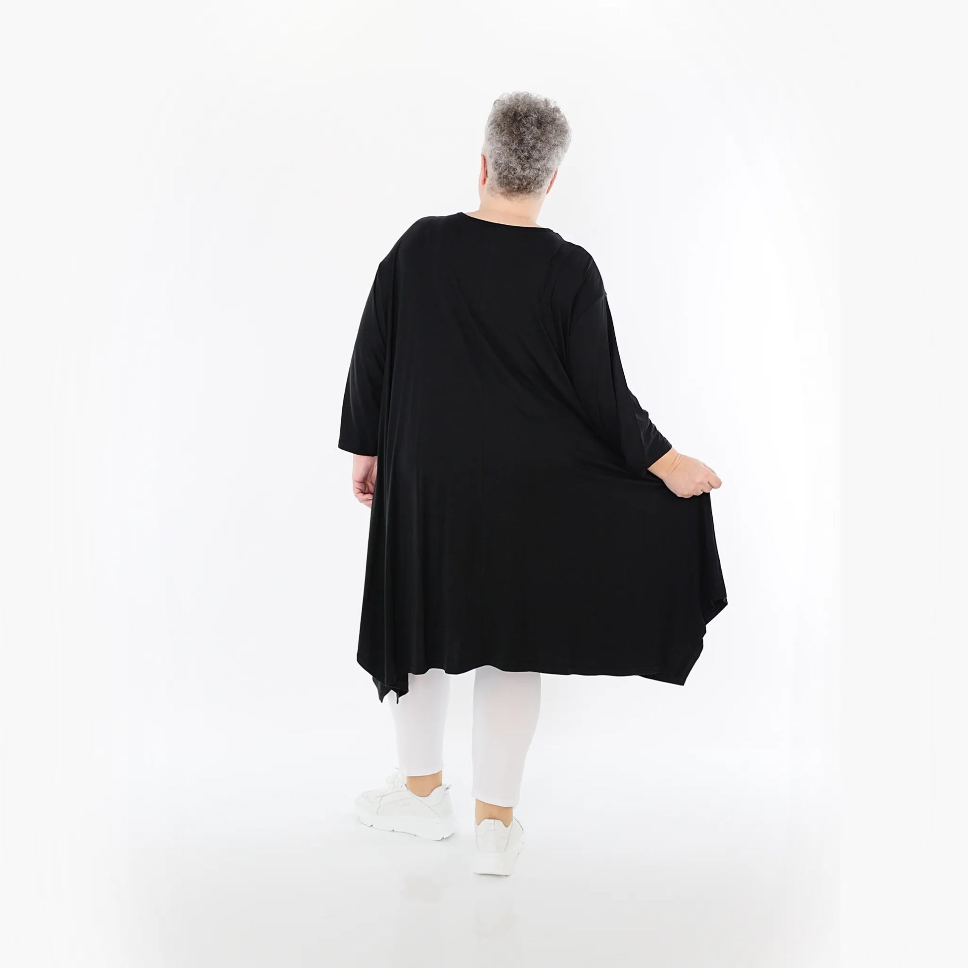  A-Form Bigshirt von AKH Fashion aus Viskose, 1233.02030, Schwarz, Ausgefallen, Zeitlos